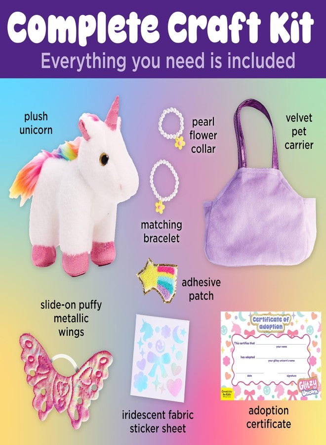 Creativity for Kids Glitzy Unicorn Kit | Adopt, Accessorize & Decorate Your Plush Pet | Toddler Purse & BFF Jewelry | Encourages Imaginative Play & Fine Motor Skills (Ages 4+) - Image 3